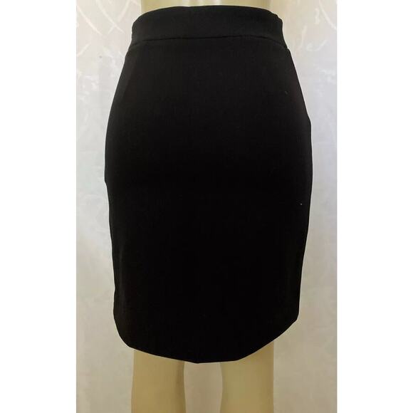 MAJE Jipy Pencil Skirt Button Front Black Straight Asymmetric Hem 38 S - Picture 5 of 9